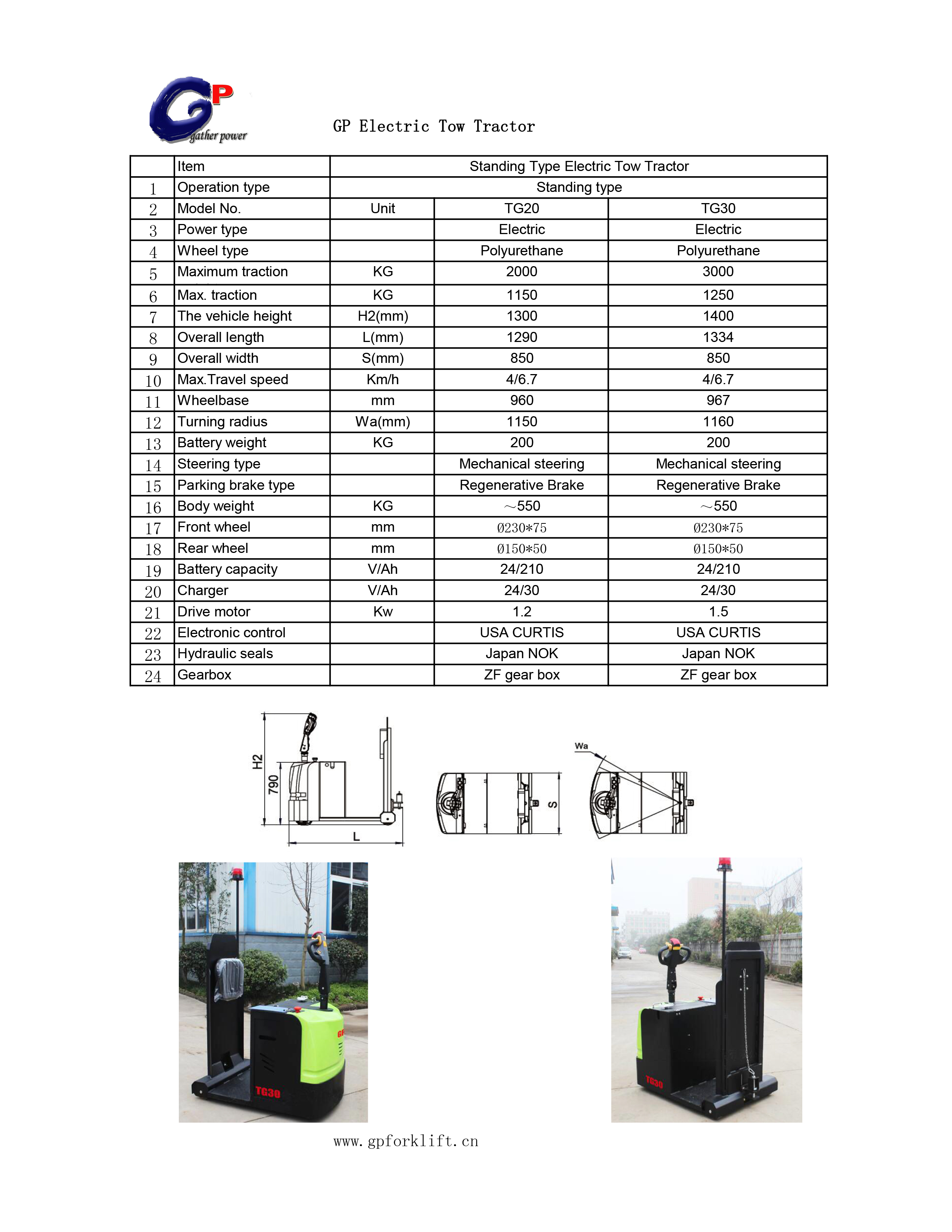 Tracteur de remorquage électrique 2TON 3TON 4TON